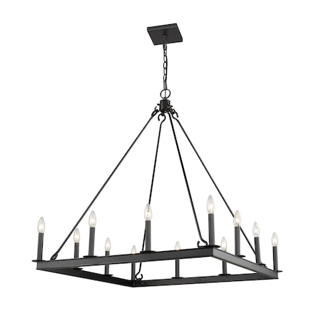 Z-Lite Barclay 12 Light Chandelier, Matte Black 482S-12MB